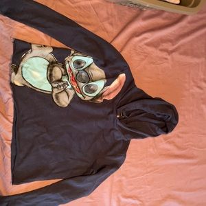 Cropped hoodie and jogger set stitch themed size medium